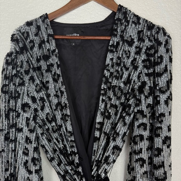 Retrofete Black and Gray Gabriella Robe Dress SZ Small - Picture 9 of 16